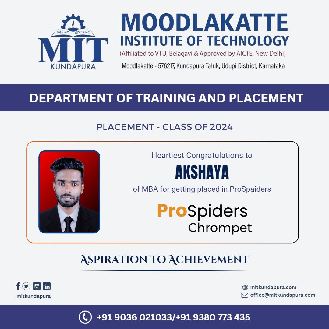 MITK MBA Students placement